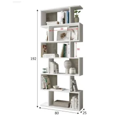 Libreria divisoria bianca e rovere 80x192h cm - Ataman