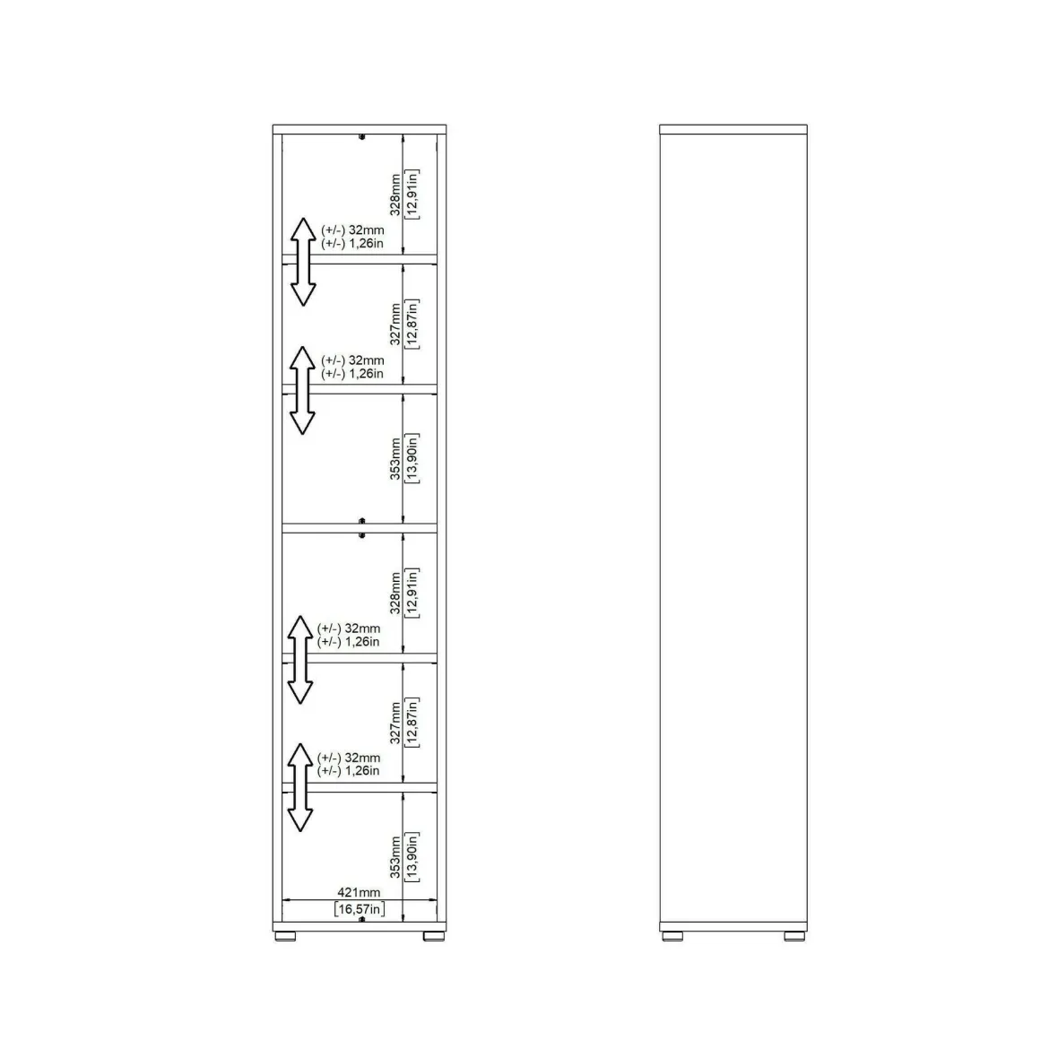 Libreria elegante bianca 47x221h cm - Pabuk