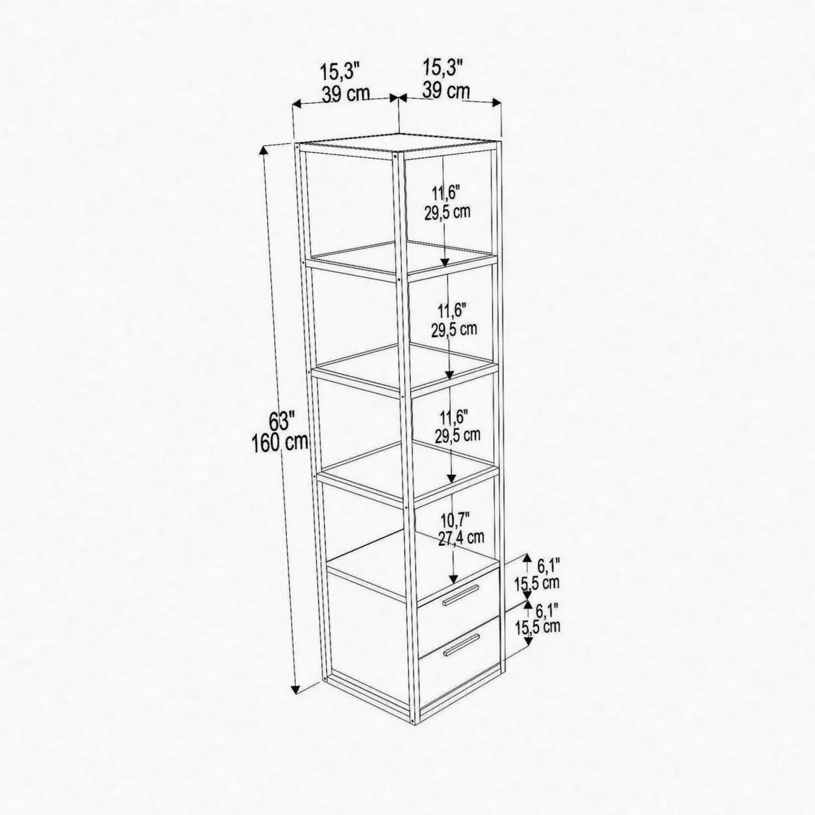 Libreria elegante oro e bianca 39x169h cm - Arsim