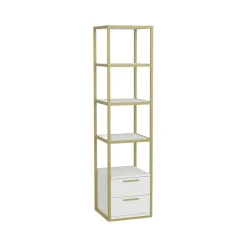 Libreria elegante oro e bianca 39x169h cm - Arsim