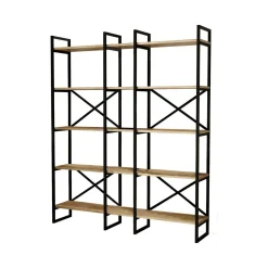 Libreria elegante quercia e nera 143x175h cm - Berna