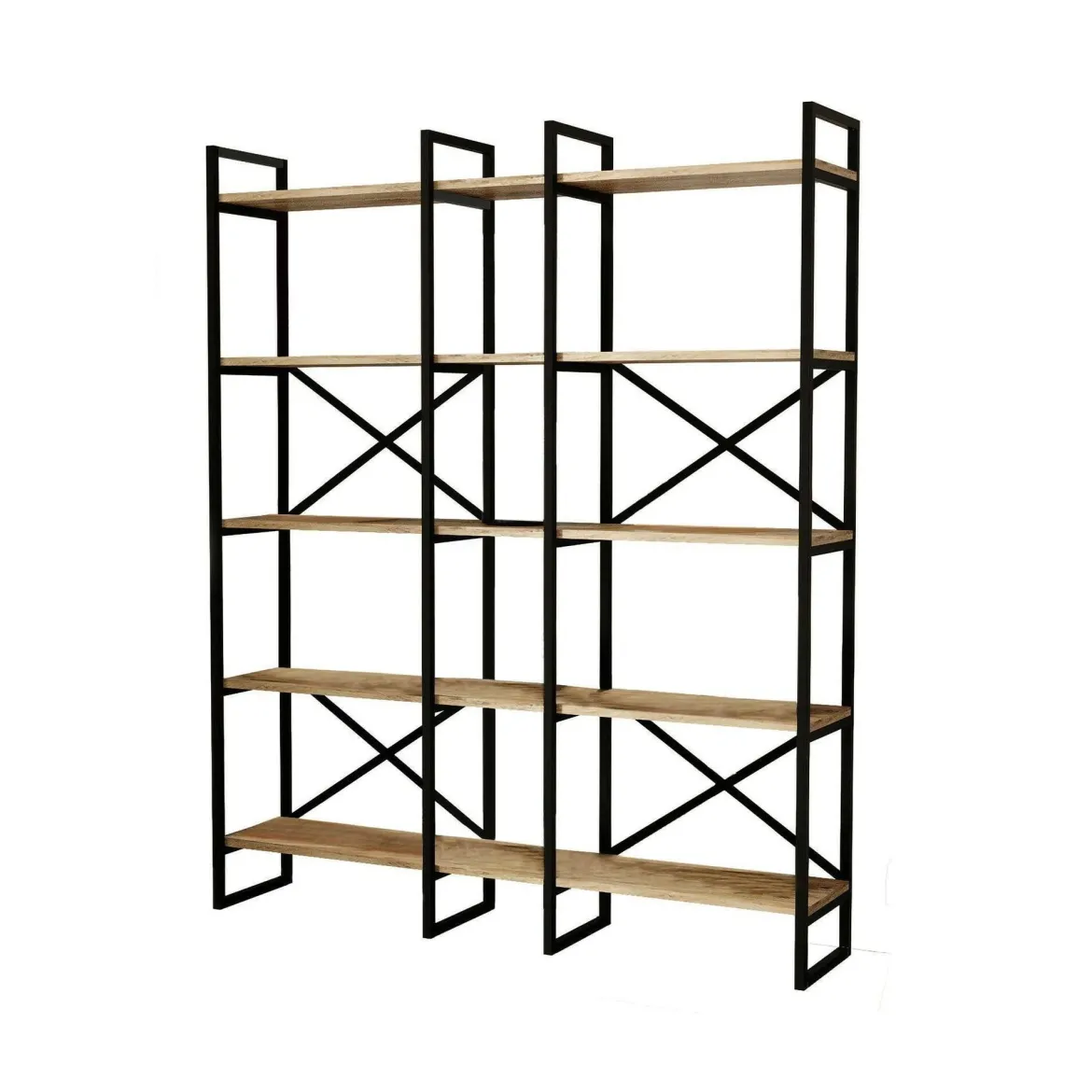 Libreria elegante quercia e nera 143x175h cm - Berna