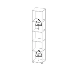 Libreria elegante rovere e grigia 40x204h cm - Baaz