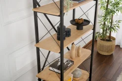 Libreria fissa quercia e nera 90x180h cm - Suriel
