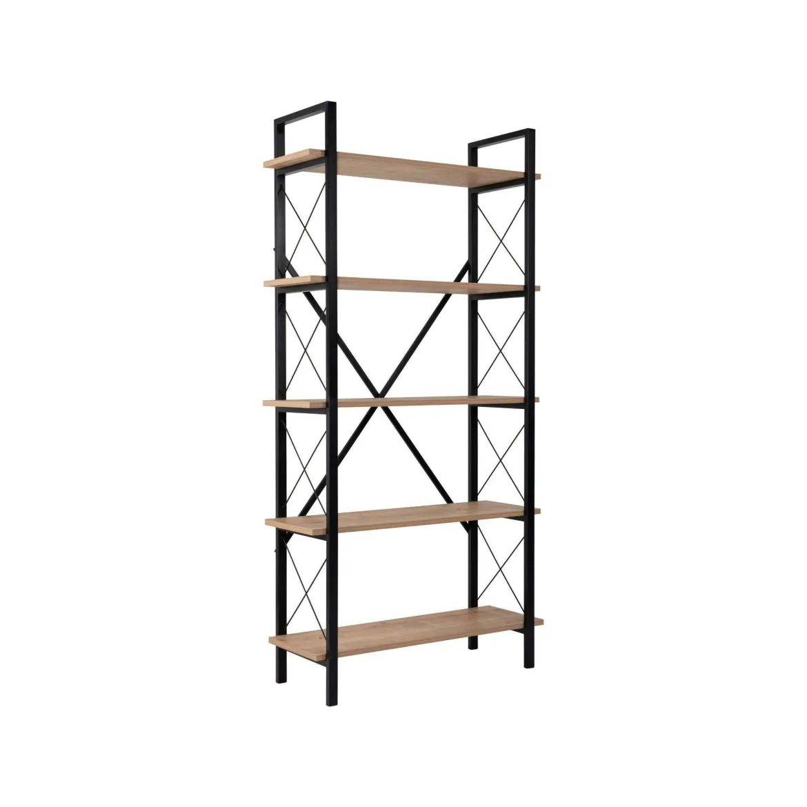 Libreria fissa quercia e nera 90x180h cm - Suriel