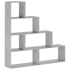 Libreria Grigio Cemento 5 Ripiani Installazione a Terra 80x25x191h cm, Sfumatura Colore Struttura Cemento - Clisi