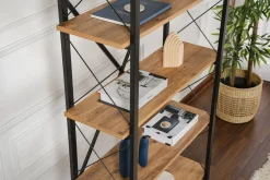 Libreria in legno massello pino e nera 90x180h cm - Suriel