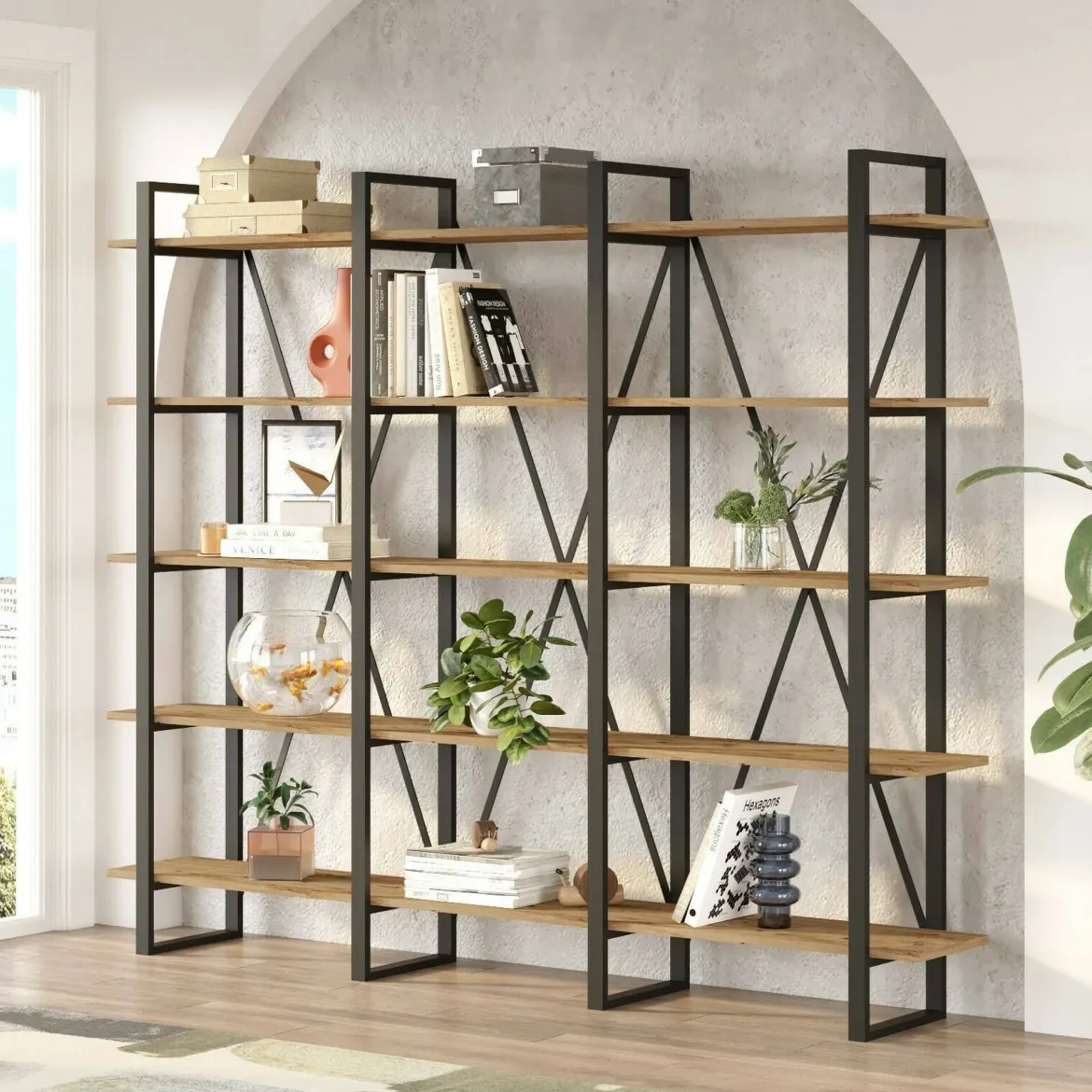 Libreria larga quercia 219x180h cm - Altano