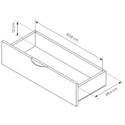 Libreria Marrone Noce 2 Cassetti 4 Ripiani 88x38x194h cm, con Piedini - Kada