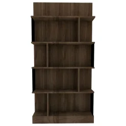 Libreria Marrone Noce Nero 4 Ripiani Installazione Libera 80x22x160h cm, Sfumatura Colore Struttura Noce - Pedara