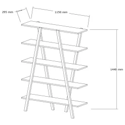 Libreria Marrone Noce 4 Ripiani Installazione Libera 115x30x144h cm, Struttura Verticale - Soragna