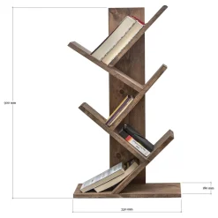 Libreria Marrone Noce 4 Ripiani Installazione Libera 35x18x90h cm, Struttura Verticale - Pedar