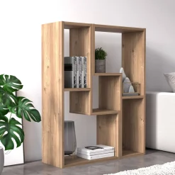 Libreria Marrone Quercia 4 Ripiani Portata Ripiani 5 130x50x25h cm, Sfumatura Colore Struttura Quercia