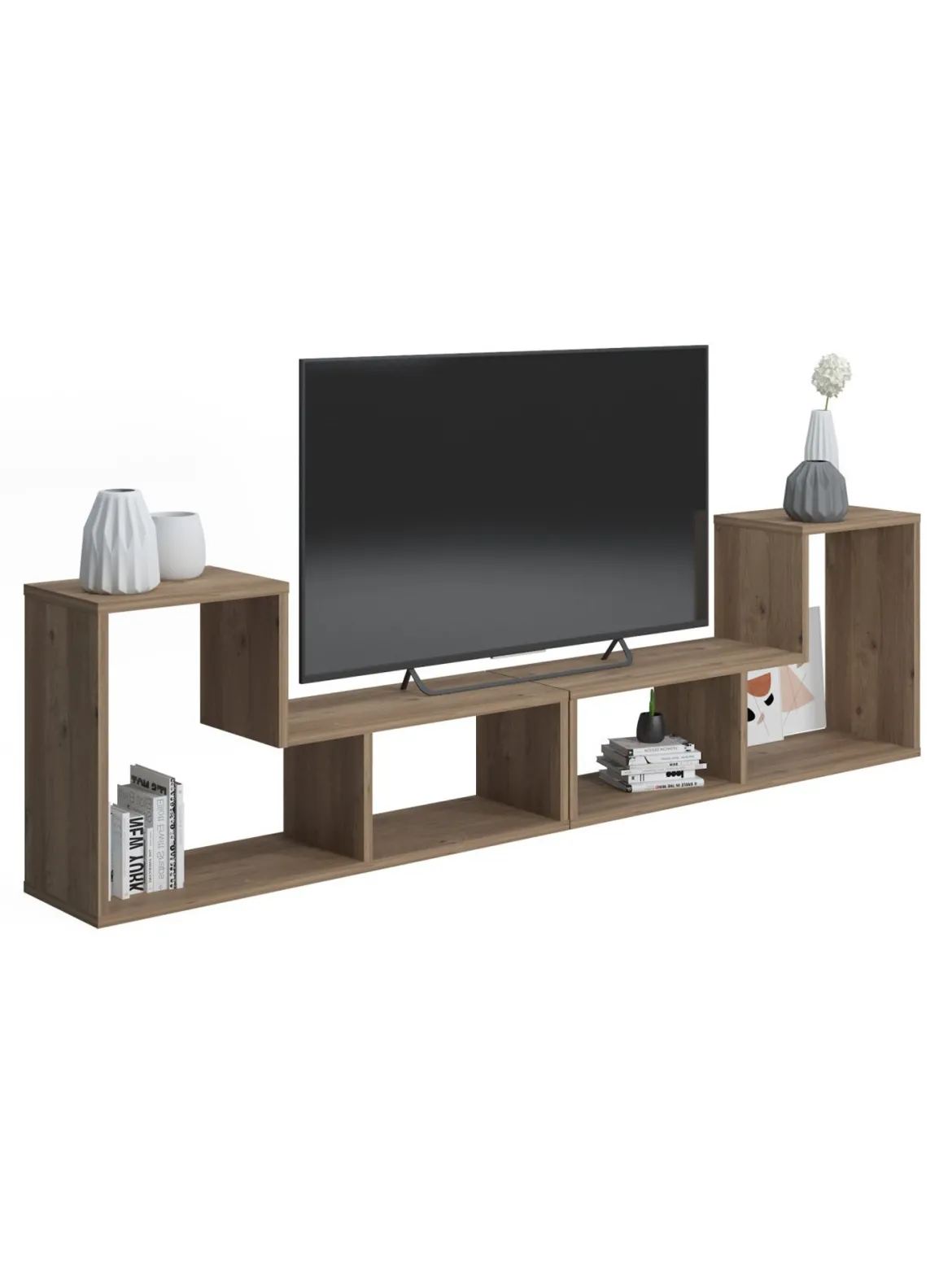 Libreria Marrone Quercia 4 Ripiani Portata Ripiani 5 130x50x25h cm, Sfumatura Colore Struttura Quercia