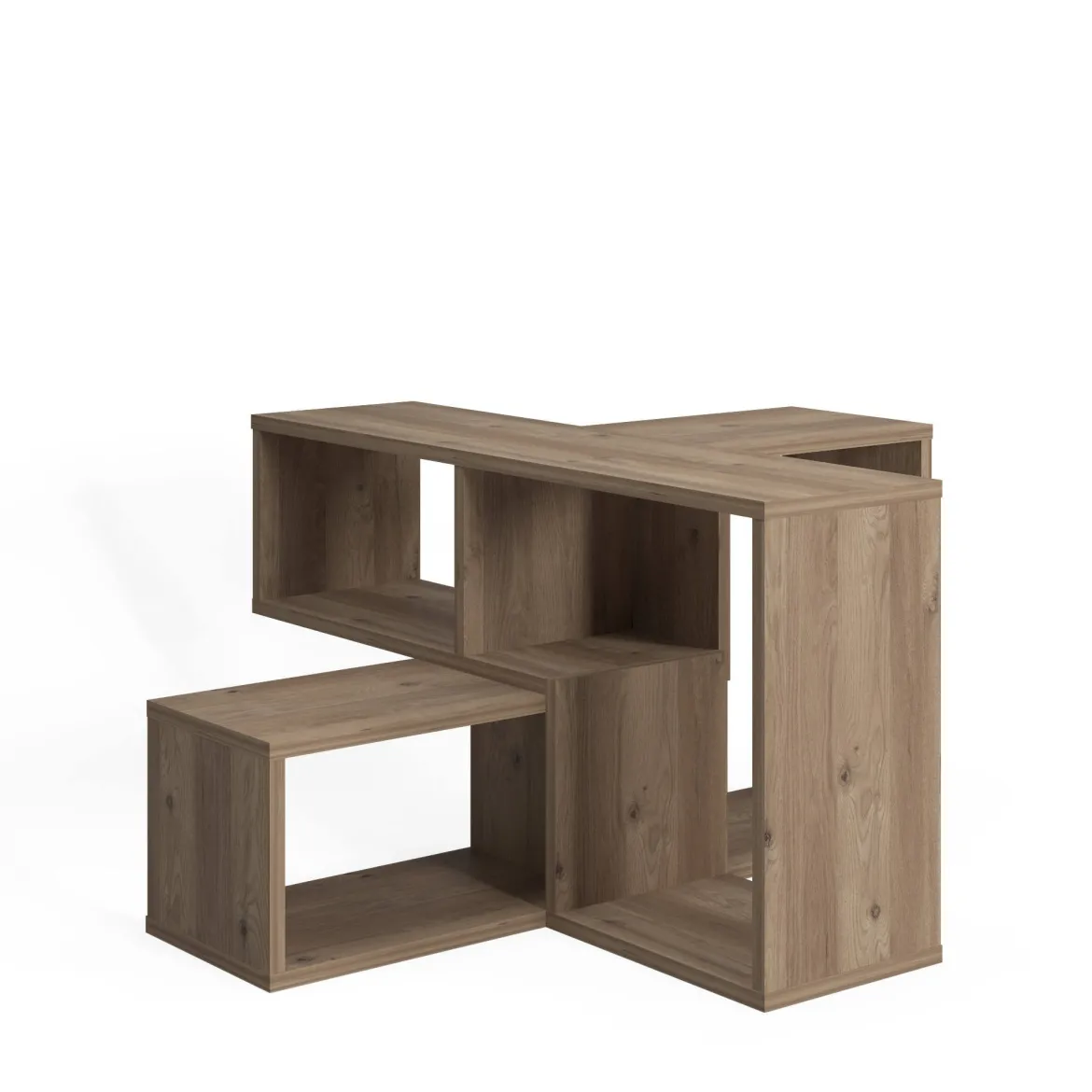 Libreria Marrone Quercia 4 Ripiani Portata Ripiani 5 130x50x25h cm, Sfumatura Colore Struttura Quercia