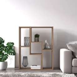 Libreria Marrone Quercia 4 Ripiani Portata Ripiani 5 130x50x25h cm, Sfumatura Colore Struttura Quercia