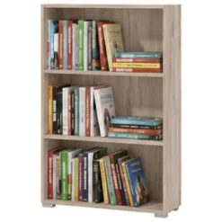 Libreria Marrone Rovere Grigio 2 Ripiani Installazione a Terra 70x24.5x107.5h cm, Sfumatura Colore Struttura Rovere Grigio - Moiano