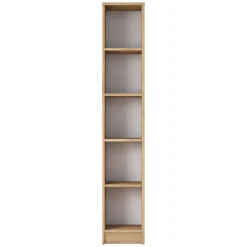 Libreria Marrone Rovere 4 Ripiani Installazione Libera 30x25x170h cm, Struttura Verticale - Cesio