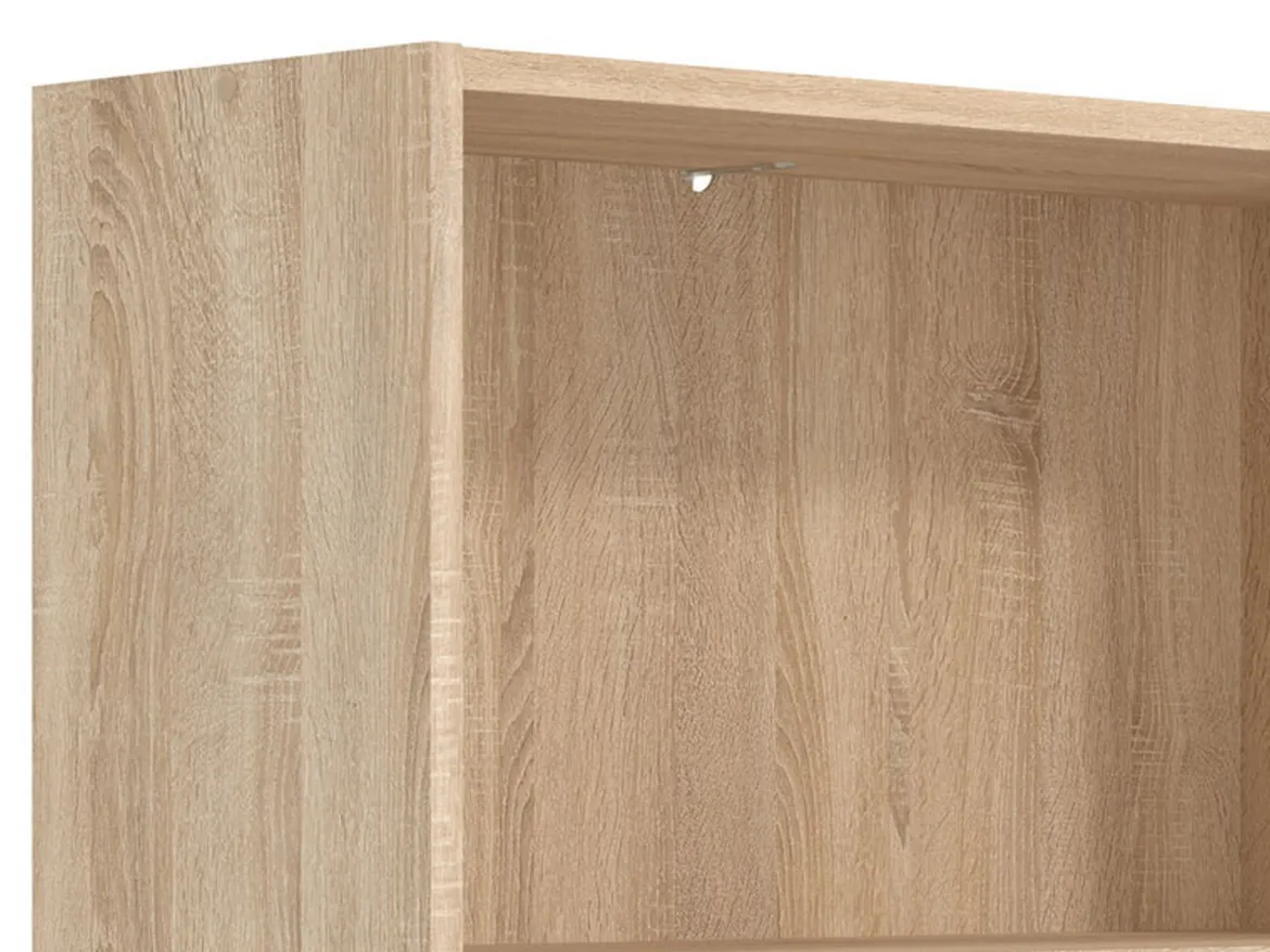 Libreria Marrone Rovere 4 Ripiani Installazione a Terra 79x34x118h cm, Struttura Mobile Verticale - Leporano