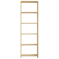 Libreria Marrone Rovere 5 Ripiani Installazione Libera 50x20x160h cm, Struttura Verticale - Paupisi
