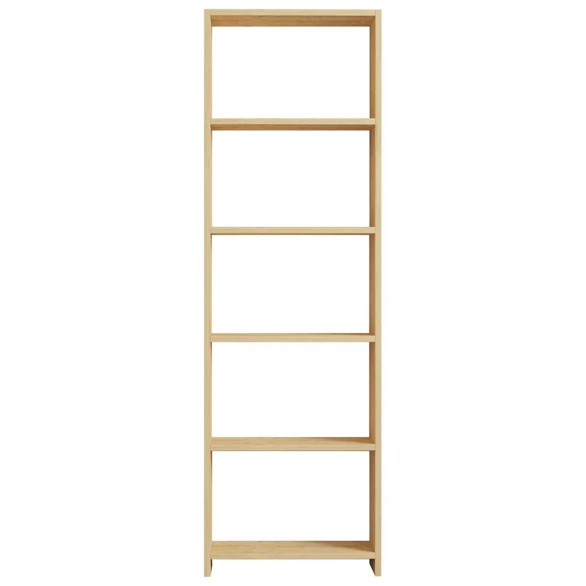 Libreria Marrone Rovere 5 Ripiani Installazione Libera 50x20x160h cm, Struttura Verticale - Paupisi