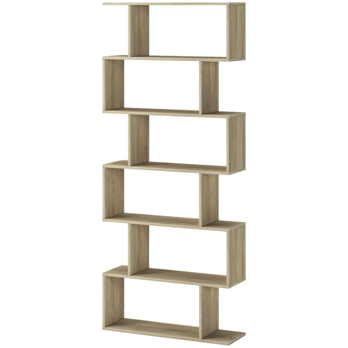 Libreria Marrone Rovere 8 Ripiani 2 Cassetti 80x25x189h cm, Installazione Libera - Imer