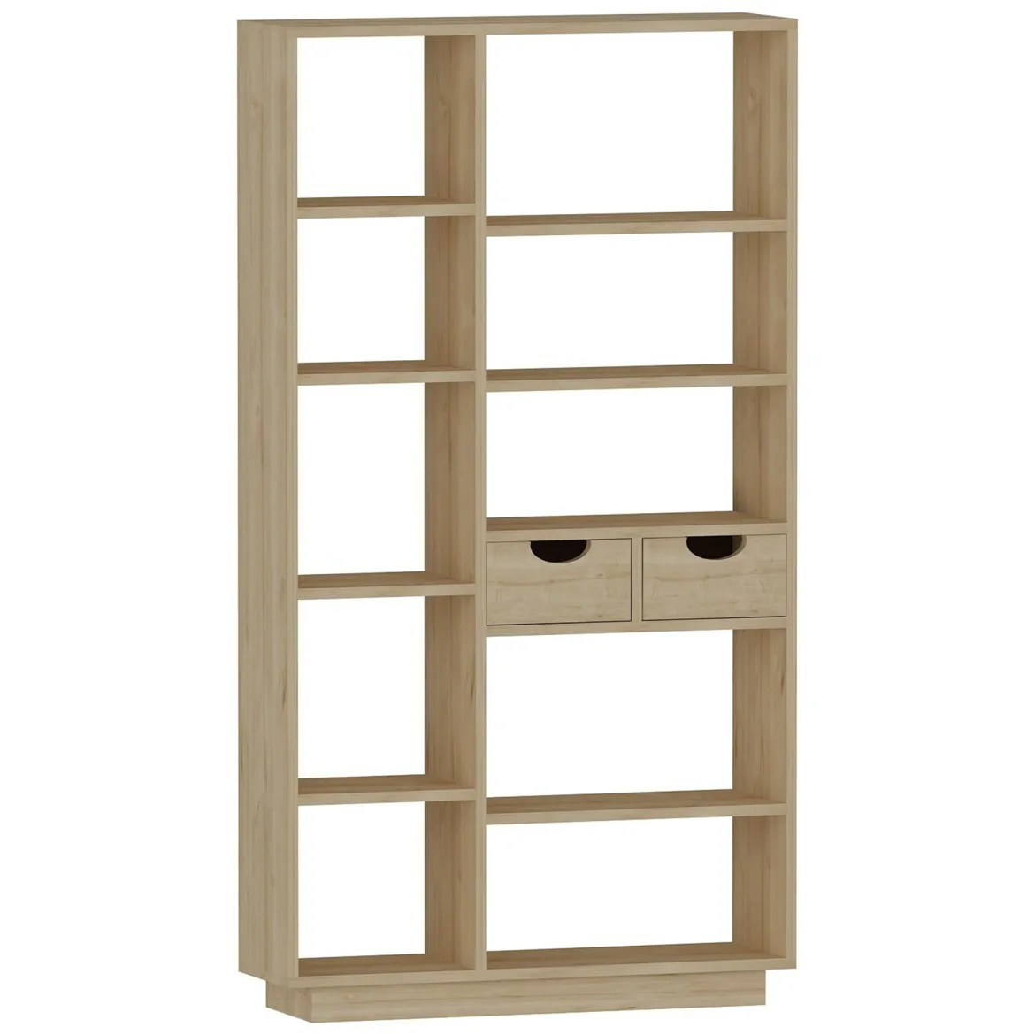Libreria Marrone Rovere 8 Ripiani 2 Cassetti 80x25x189h cm, Installazione Libera - Imer