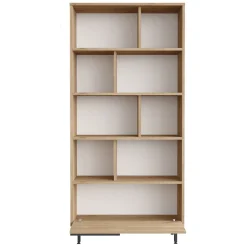 Libreria Marrone Rovere 9 Ripiani Installazione Libera 45x20x150h cm, Struttura Verticale - Mortara