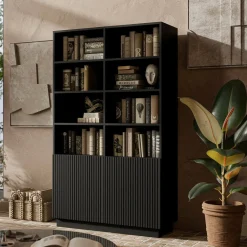 Libreria Miniato, 172x40 h100 cm, Nero