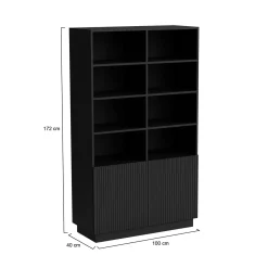 Libreria Miniato, 172x40 h100 cm, Nero