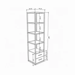 Libreria minimal bianca e rovere 39x169h cm - Arsim