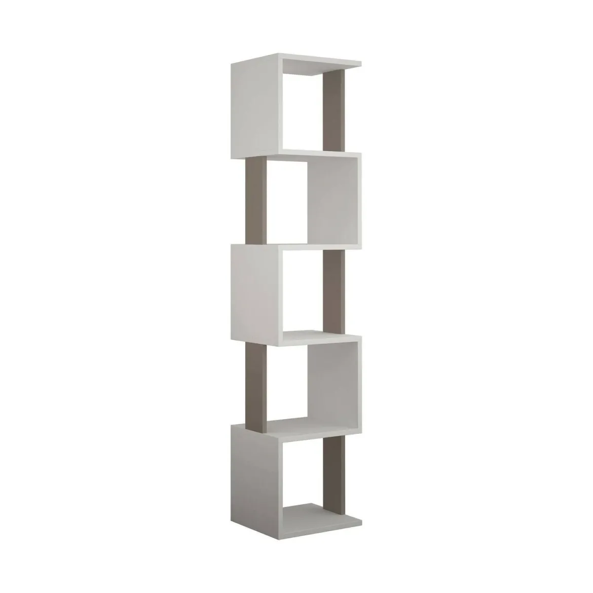 Libreria moderna bianca e tortora 35x161h cm - Nada