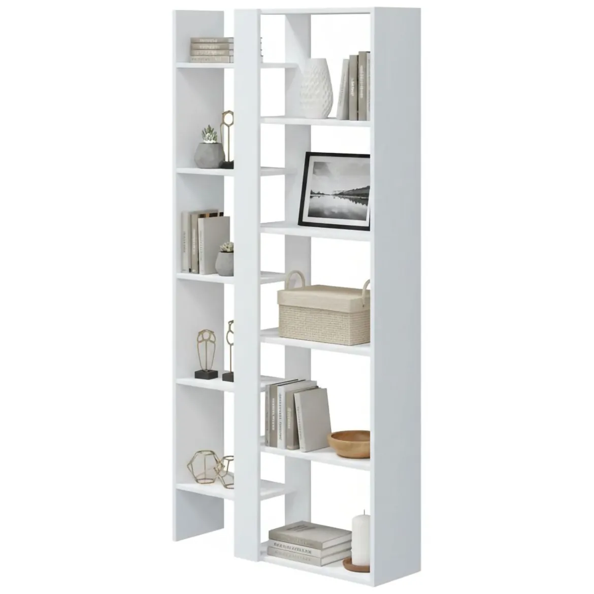 Libreria moderna bianca lucida 80x190h cm - As