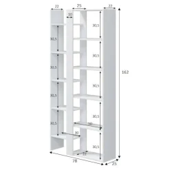 Libreria moderna bianca lucida 80x190h cm - As