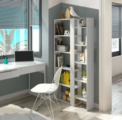 Libreria moderna bianca lucida 80x190h cm - As