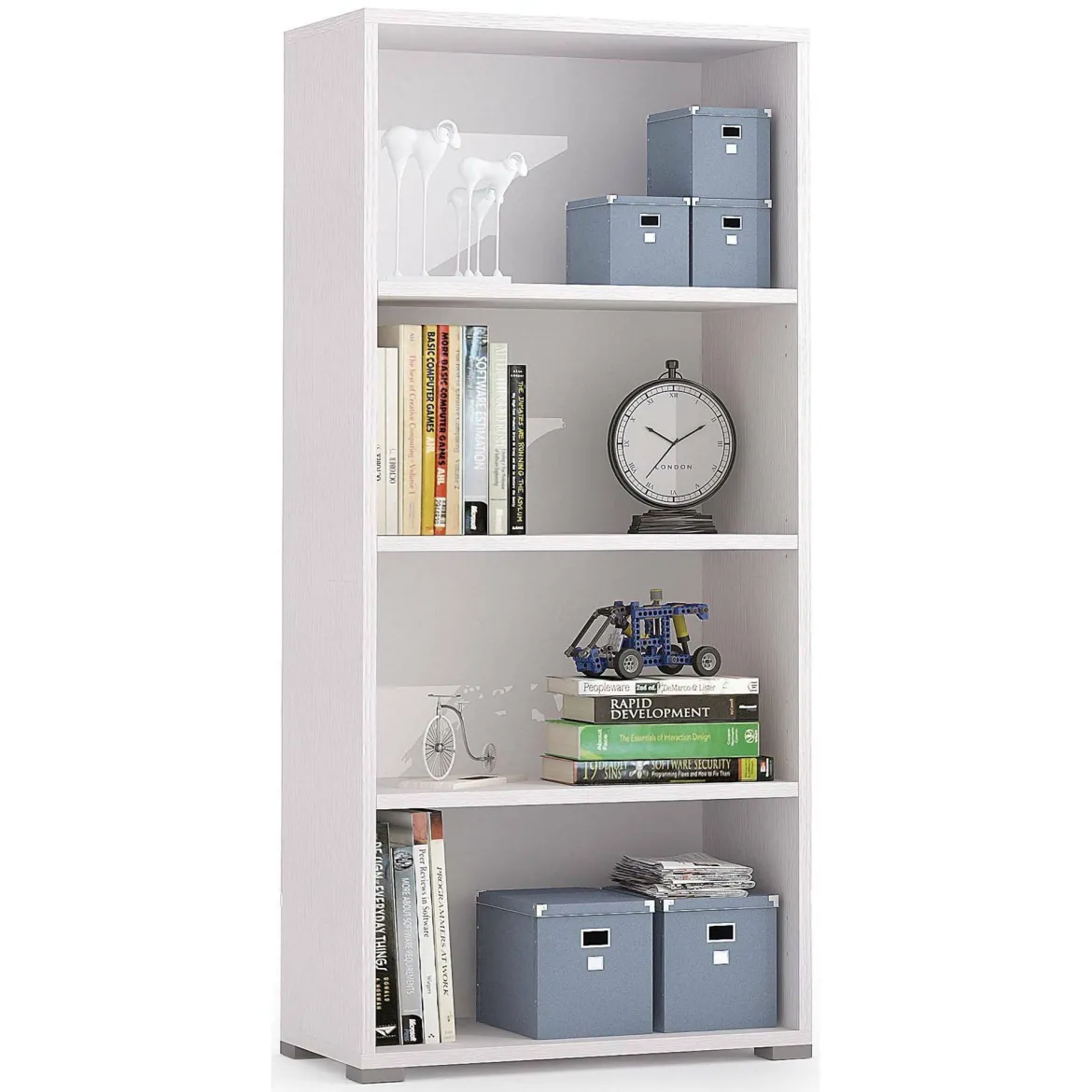 Libreria moderna bianca 60x130h cm - Aky