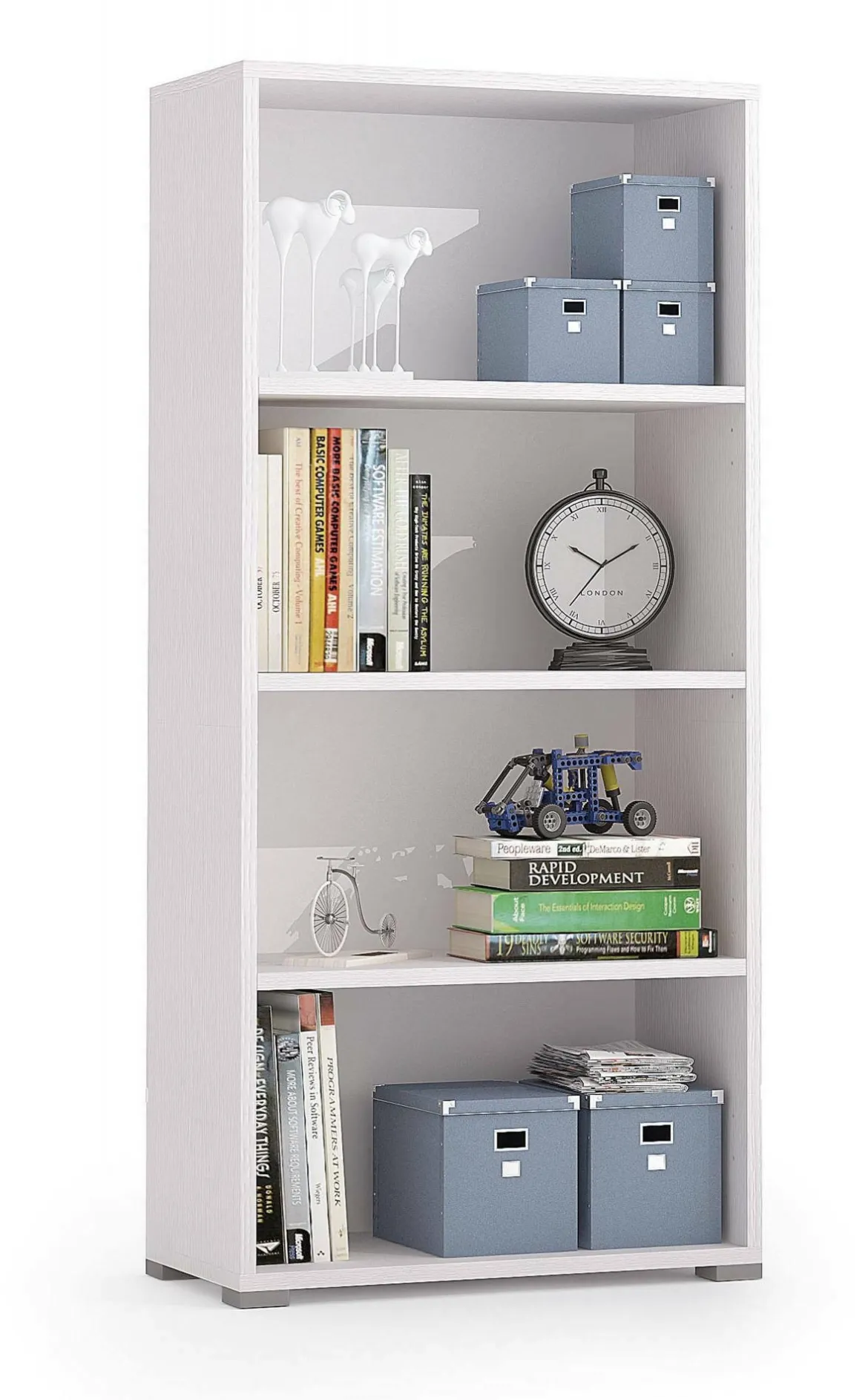 Libreria moderna bianca 60x130h cm - Aky