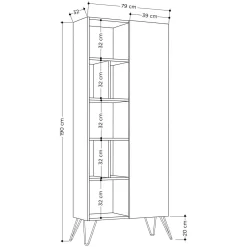 Libreria moderna bianca 79x203h cm - Michel