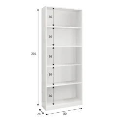 Libreria moderna bianca 80x201h cm - Abla
