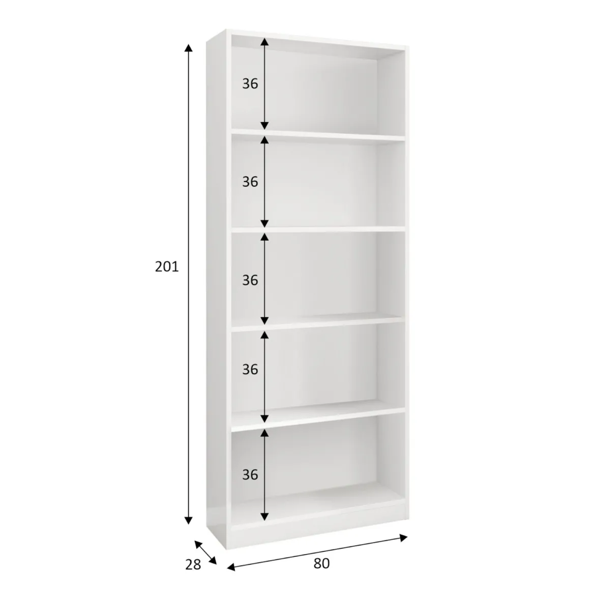 Libreria moderna bianca 80x201h cm - Abla