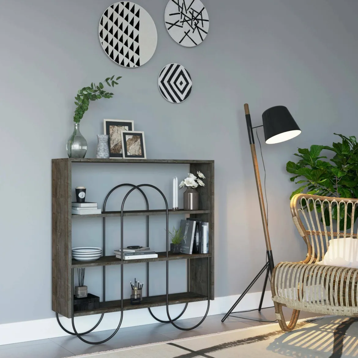 Libreria moderna marrone 96x99h cm - Otis