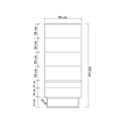 Libreria moderna noce e nera 80x182h cm - Morgana