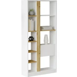Libreria moderna quercia e bianca 75x160h cm - Bedulita