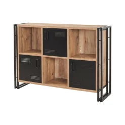 Libreria moderna quercia e nera 126x89h cm - Ercolina