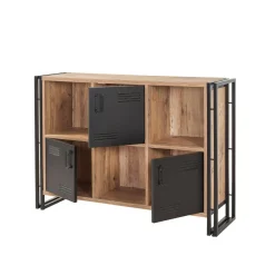 Libreria moderna quercia e nera 126x89h cm - Ercolina