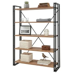 Libreria moderna quercia e nera 130x180h cm - Demetria
