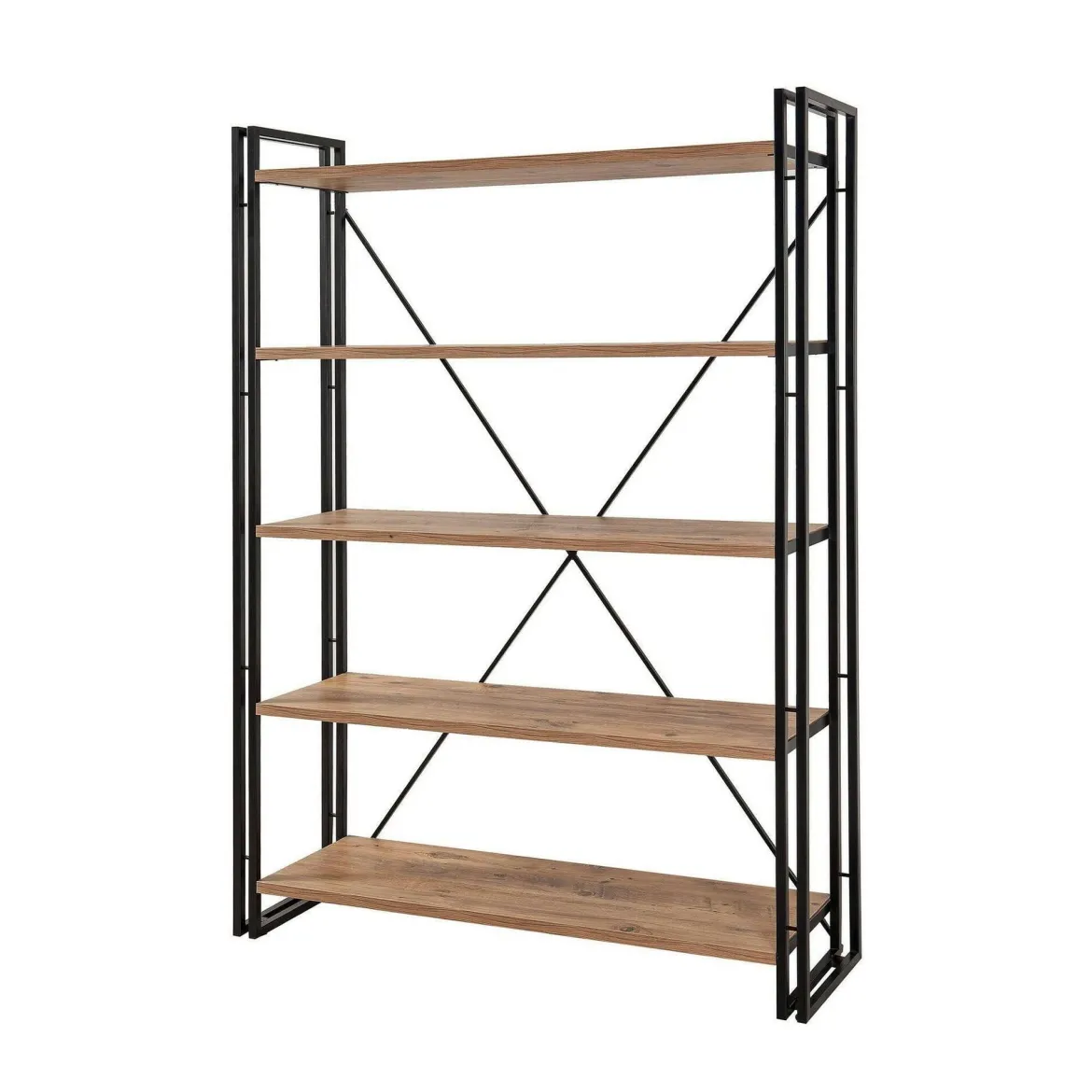 Libreria moderna quercia e nera 130x180h cm - Demetria
