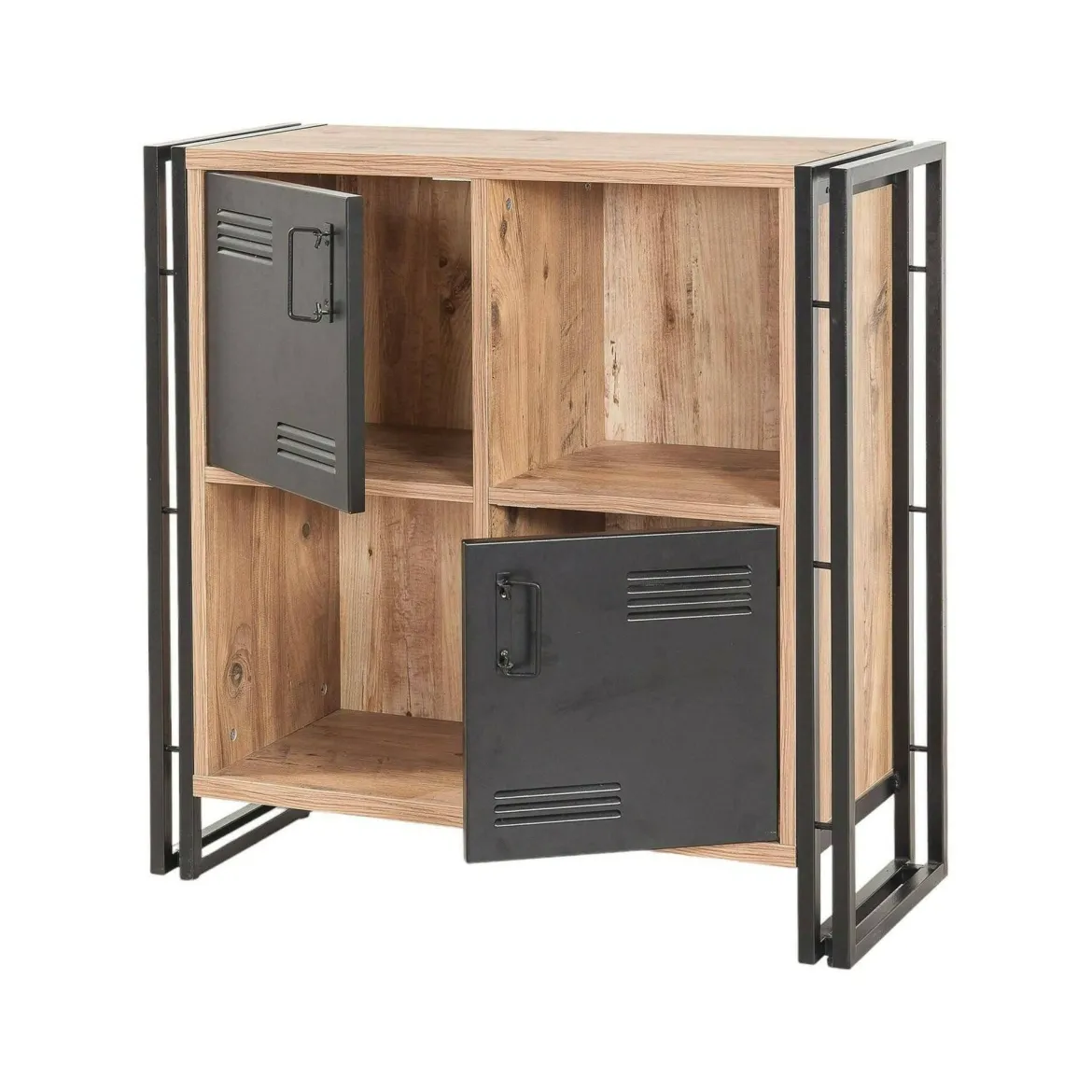 Libreria moderna quercia e nera 89x89h cm - Ercolina