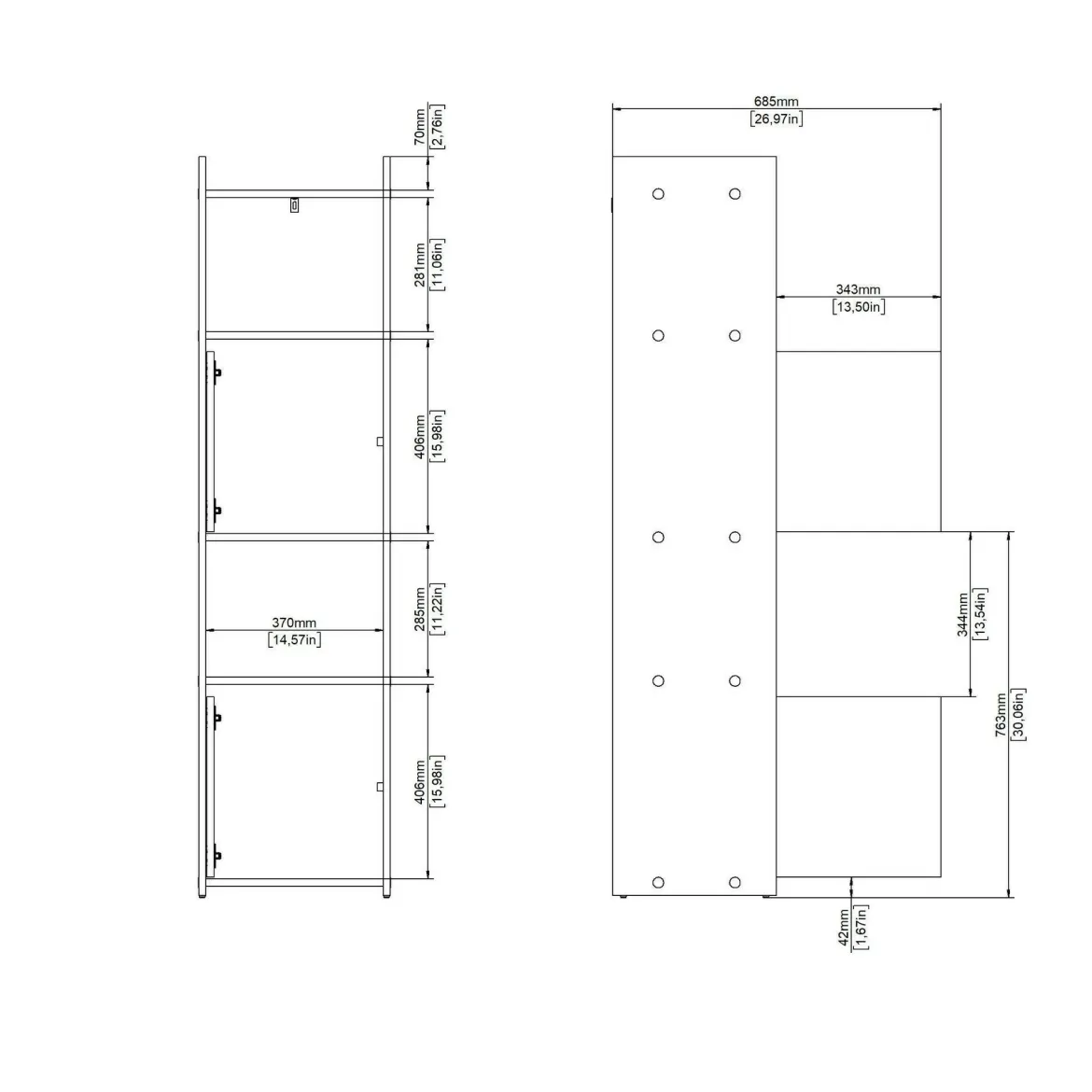 Libreria moderna rovere 40x154h cm - Julien