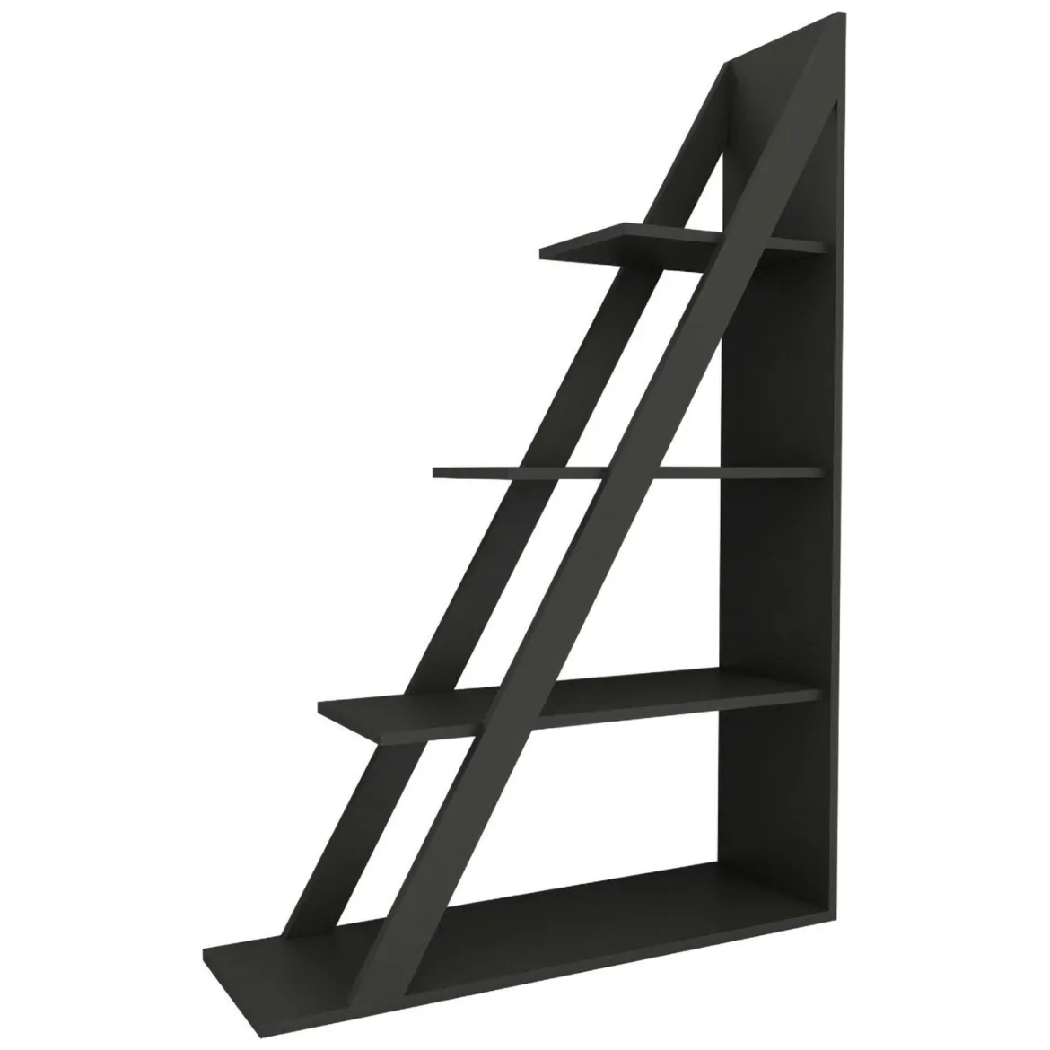 Libreria Nero Antracite 3 Ripiani Installazione Libera 100x30x150h cm, Struttura Verticale - Camaiore